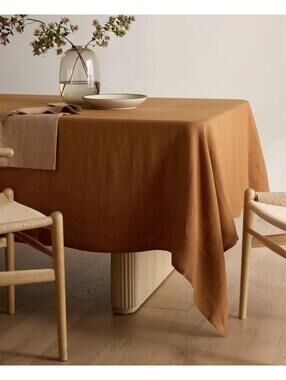 Quince Linen Table Cloth 70x90 Terracotta New